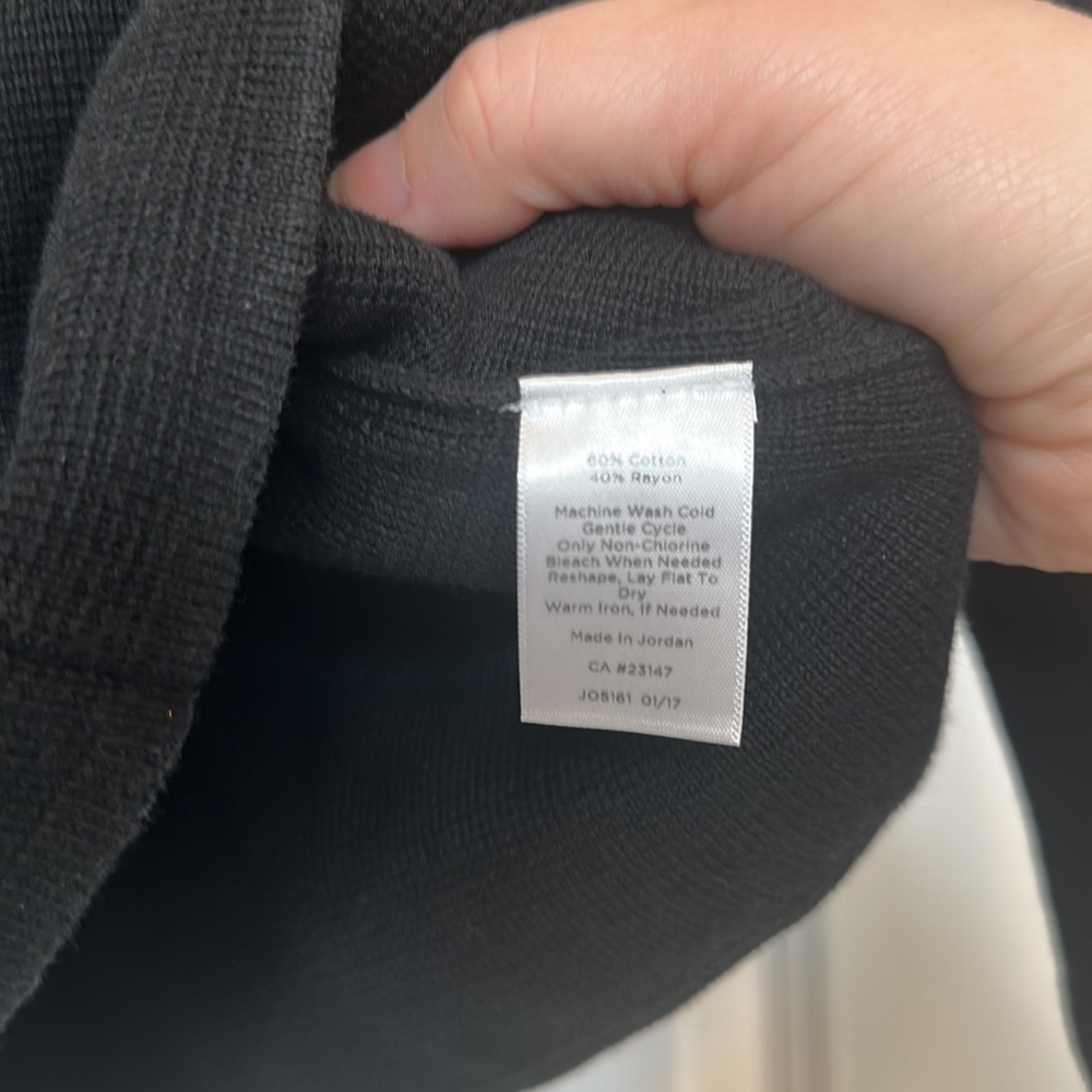Talbots Black Micro Waffle Knit Ruffle Zip Up Light Weight Jacket - Picture 6 of 8
